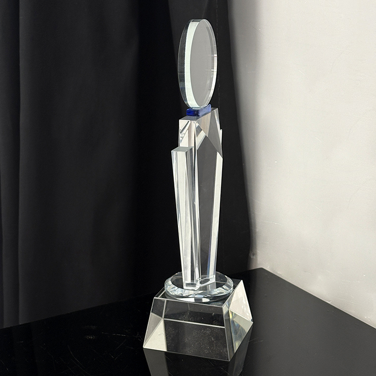 Blank Round Plaque Clear Glass Crystal Award Plaques Trophy MH-LJ0987