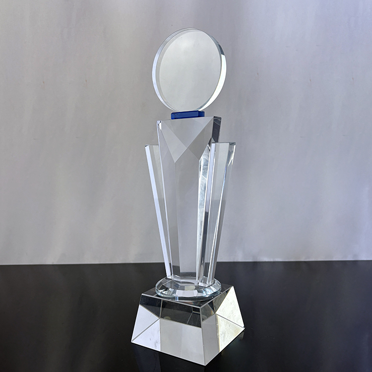 Blank Round Plaque Clear Glass Crystal Award Plaques Trophy MH-LJ0987