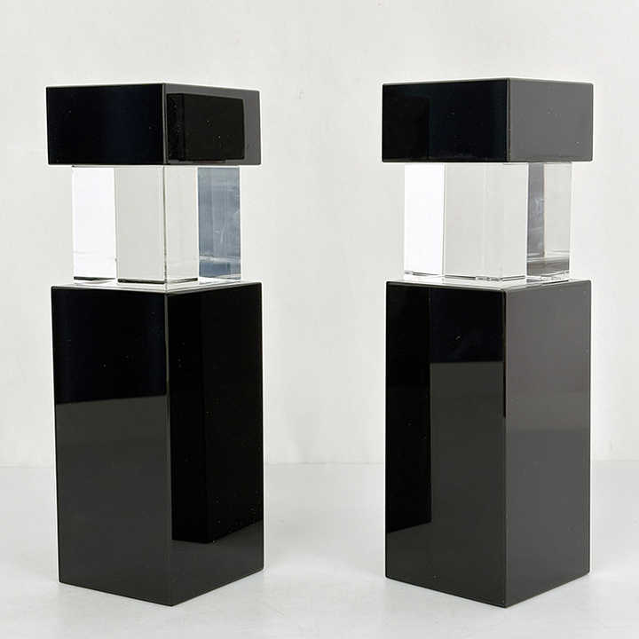 Black Clear Crystal Block Trophy Awards MH-LJ0958