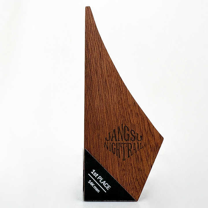 Personalized Triangle Shape Wood Trophy MH-LJ0992