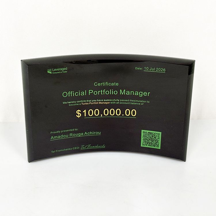 Personalized Curved Black Semi Transparent Plaque Trophy MH-FJ0012