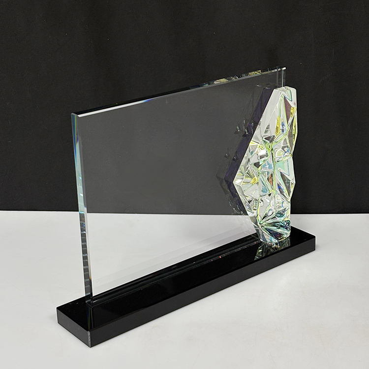 Blank Rainbow Rectangle Crystal Glass Plaque Trophy MH-LJ0997