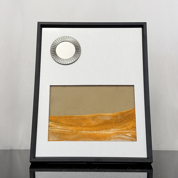 Silver Metal Plaque Certificate with Orange Gold Hourglass Quicksand Giveaway Trophy Business Award MH-FJ007