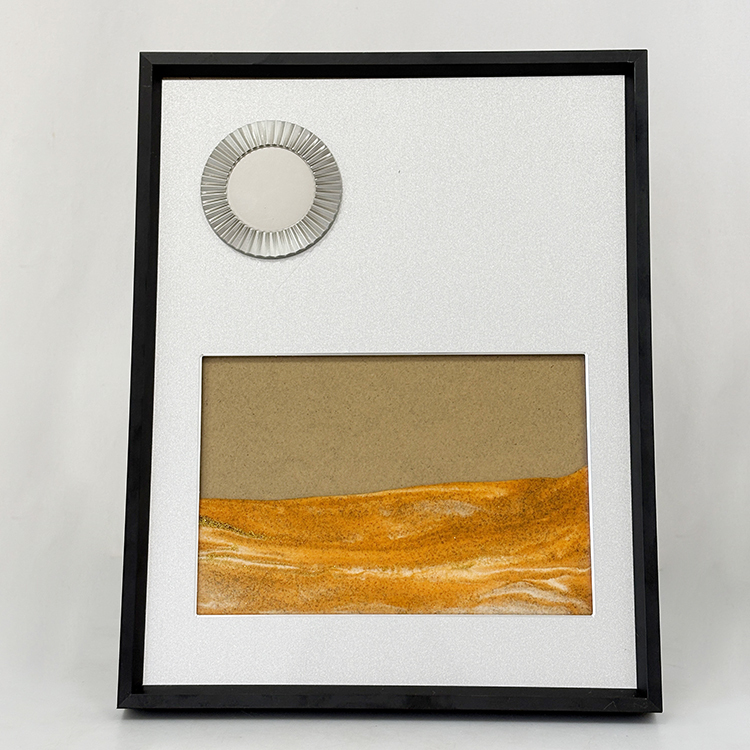 Silver Metal Plaque Certificate with Orange Gold Hourglass Quicksand Giveaway Trophy Business Award MH-FJ007