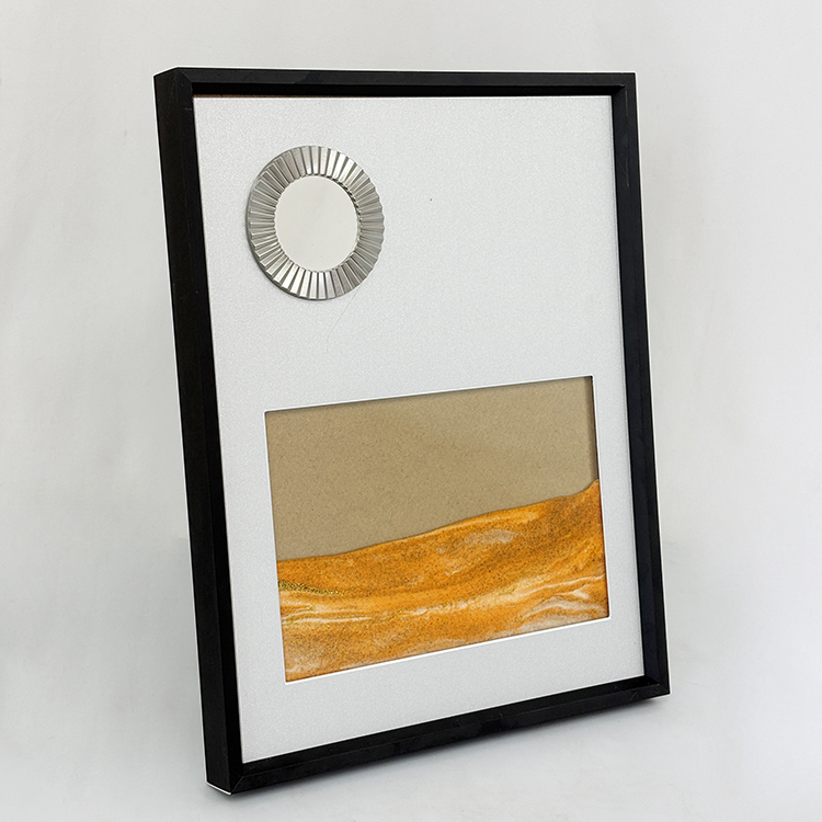 Silver Metal Plaque Certificate with Orange Gold Hourglass Quicksand Giveaway Trophy Business Award MH-FJ007