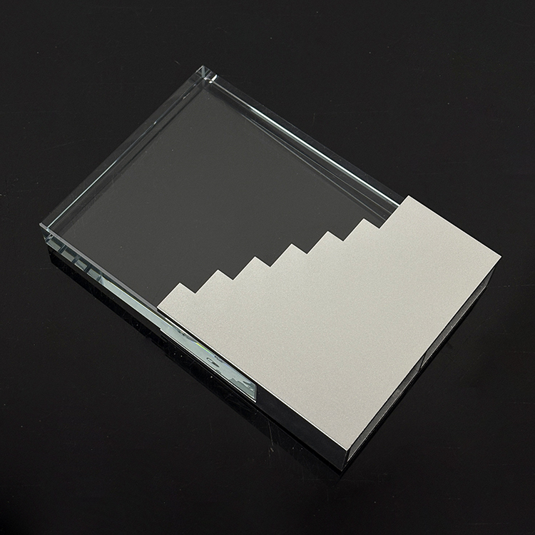 Silver Metal Base Crystal Plaque Trophy Awards MH-J0998