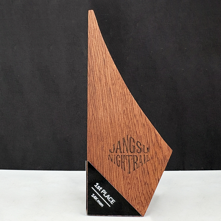 Personalized Triangle Shape Wood Trophy MH-LJ0992