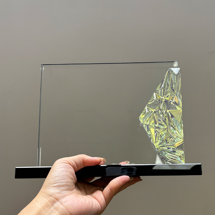 Blank Rainbow Rectangle Crystal Glass Plaque Trophy MH-LJ0997