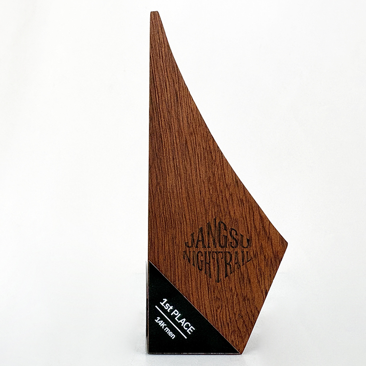 Personalized Triangle Shape Wood Trophy MH-LJ0992