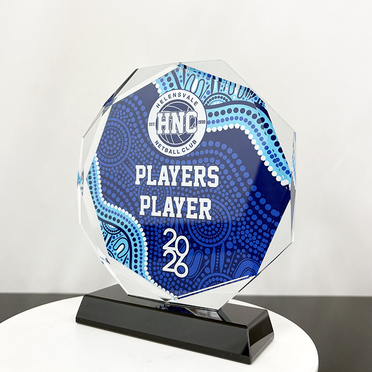 Octagon Shape Custom Clear Crystal Trophy MH-LJ0964