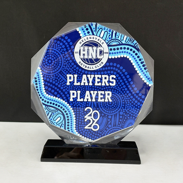 Octagon Shape Custom Clear Crystal Trophy MH-LJ0964