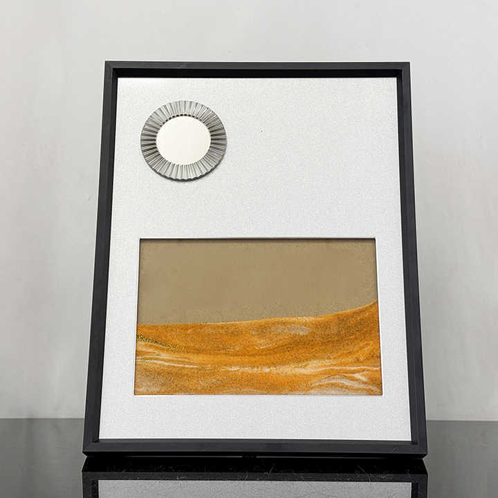 Silver Metal Plaque Certificate with Orange Gold Hourglass Quicksand Giveaway Trophy Business Award MH-FJ007