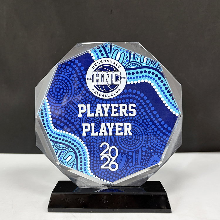 Octagon Shape Custom Clear Crystal Trophy MH-LJ0964