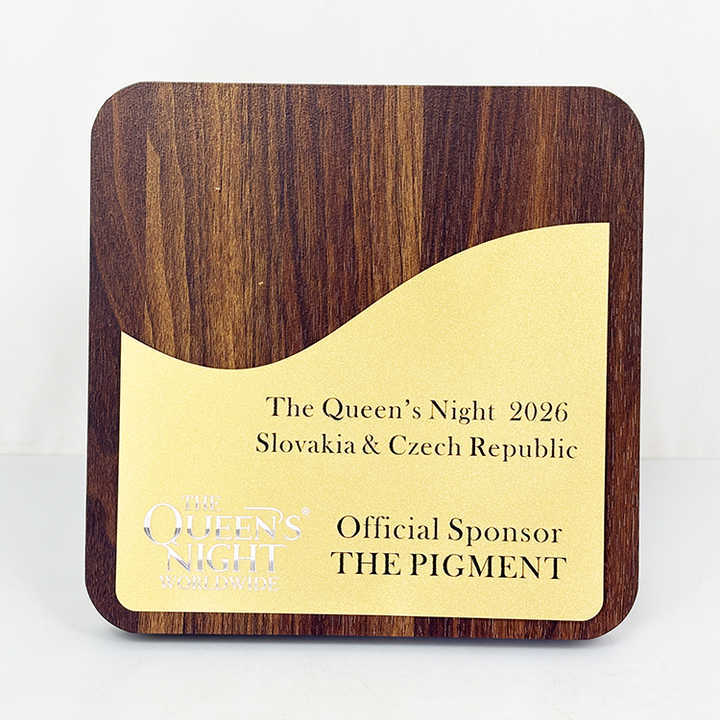 20x20cm Personalized Square Wooden Certificate Award with Gold Plate MH-LJ0962
