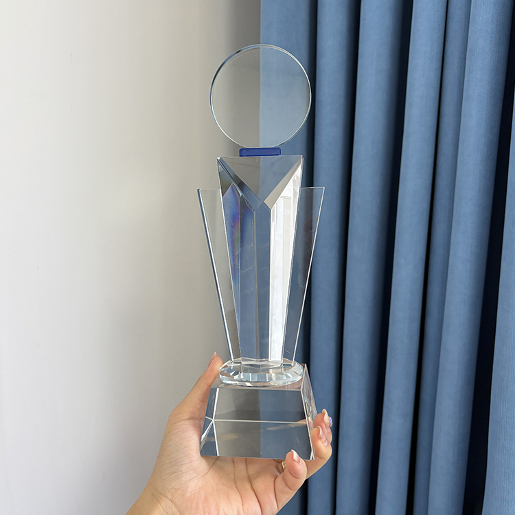 Blank Round Plaque Clear Glass Crystal Award Plaques Trophy MH-LJ0987