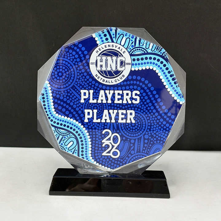 Octagon Shape Custom Clear Crystal Trophy MH-LJ0964