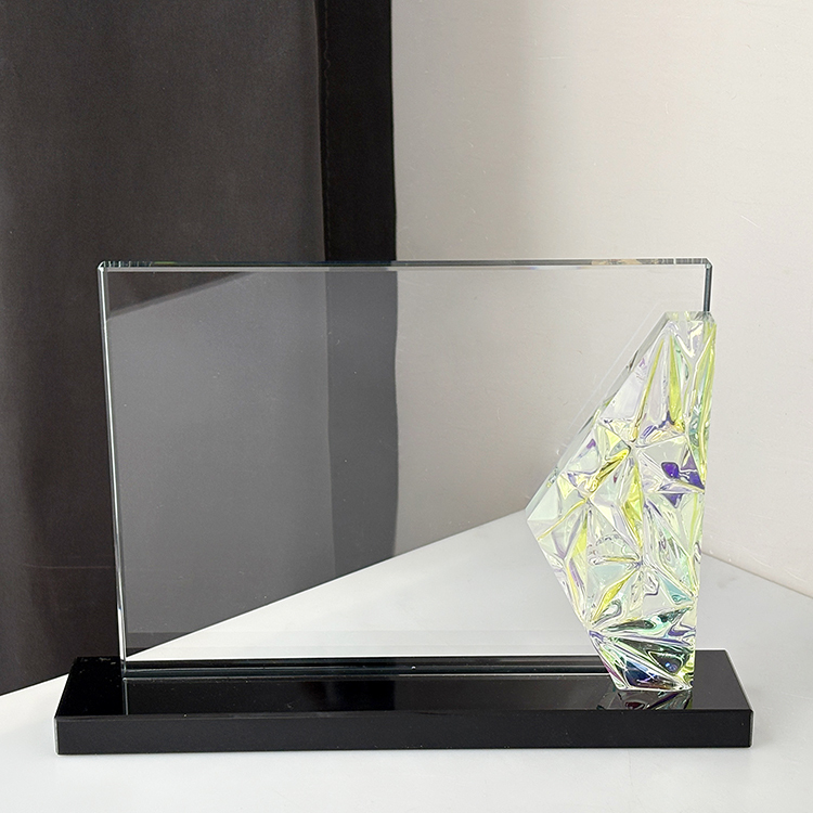 Blank Rainbow Rectangle Crystal Glass Plaque Trophy MH-LJ0997