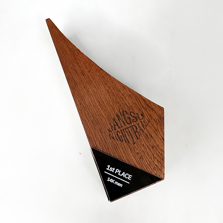 Personalized Triangle Shape Wood Trophy MH-LJ0992