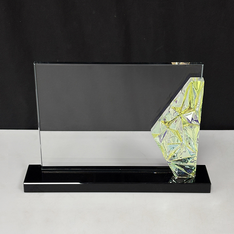Blank Rainbow Rectangle Crystal Glass Plaque Trophy MH-LJ0997