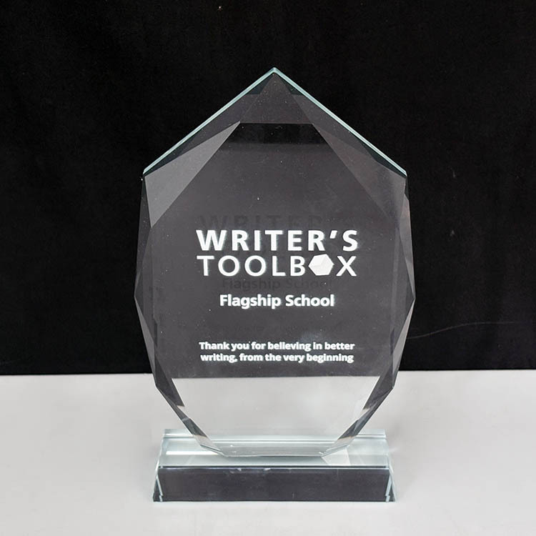 Personalized Diamond Cut Blank Crystal Trophy MH-FJ0017