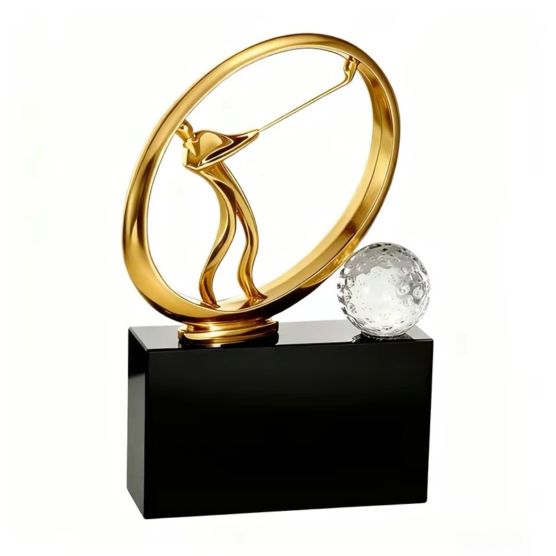 Metal Gold Silver Bronze Golfer Optical with Black base Golf Award Trophy MH-LJ0949