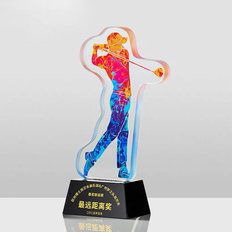 Personalized Golfer Player Optical Crystal Golf Award Trophy MH-LJ0950