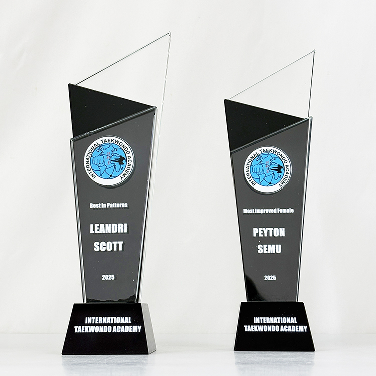 Personalized Black and Clear Crystal Plaque Trophy MH-LJ0923