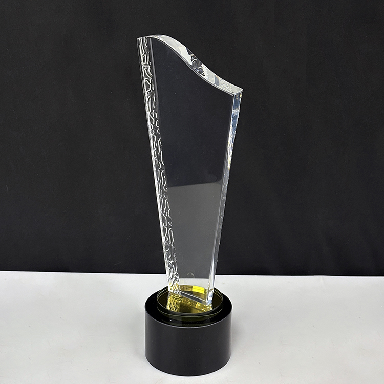 Blank Clear Plaque Crystal Trophy Award with Black Base MH-LJ0930