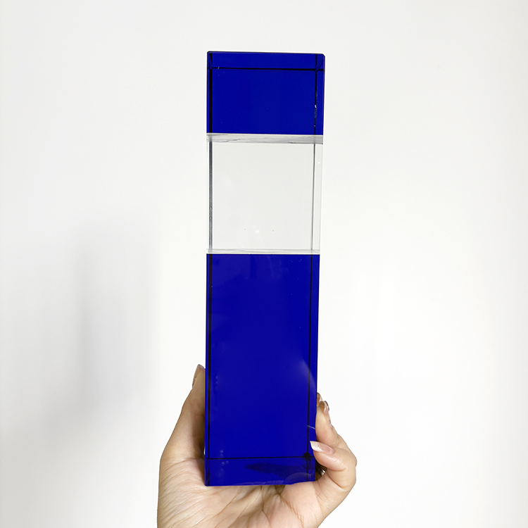 Blue Clear Crystal Block Trophy Awards MH-LJ0939
