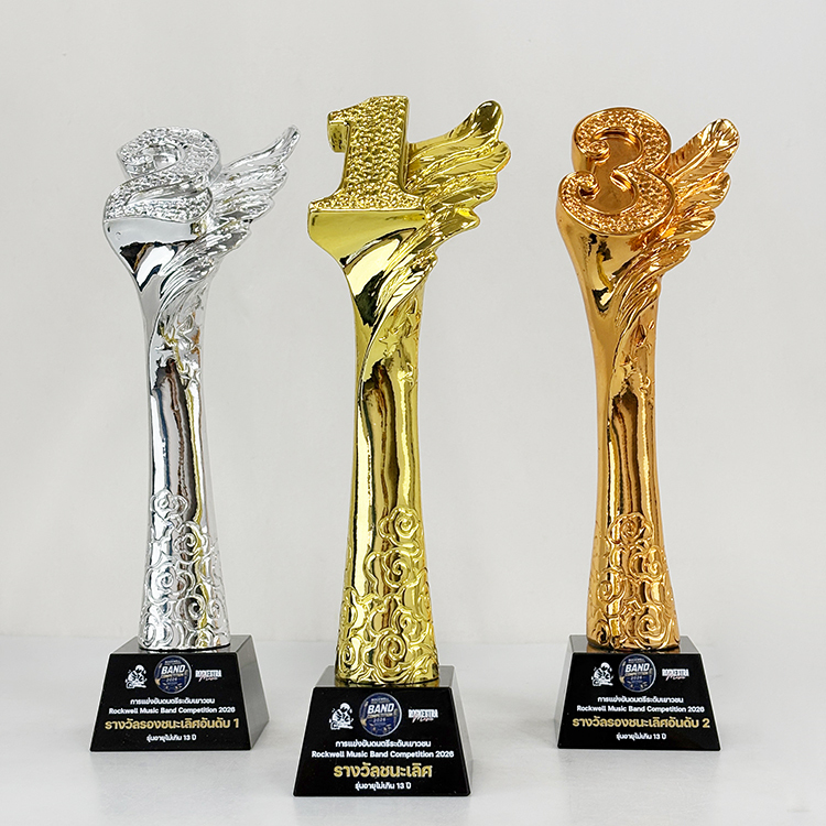 Gold Silver Bronze Resin No.1 2 3 Crystal Plaque Crystal Trophy Award MH-LJ0941