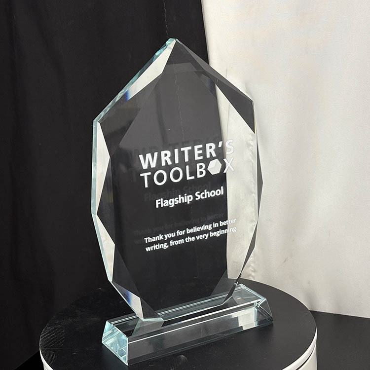 Personalized Diamond Cut Blank Crystal Trophy MH-FJ0017