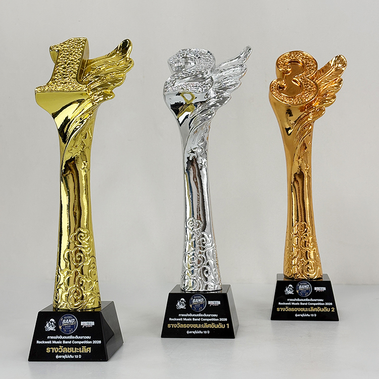 Gold Silver Bronze Resin No.1 2 3 Crystal Plaque Crystal Trophy Award MH-LJ0941