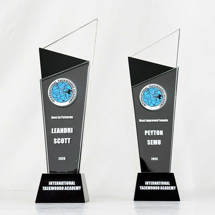 Personalized Black and Clear Crystal Plaque Trophy MH-LJ0923