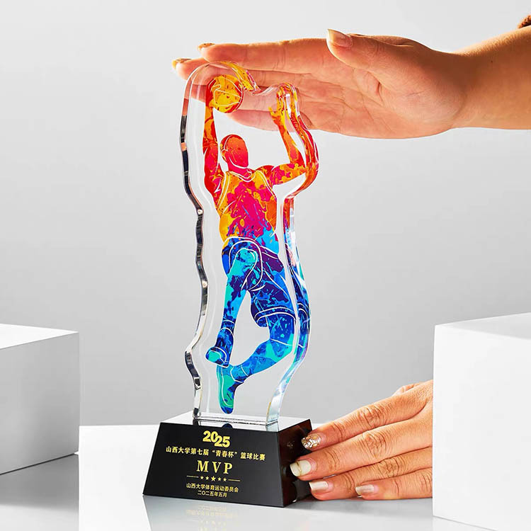 Personalized Basketball Player Optical Crystal Basketball Award Trophy MH-LJ0951