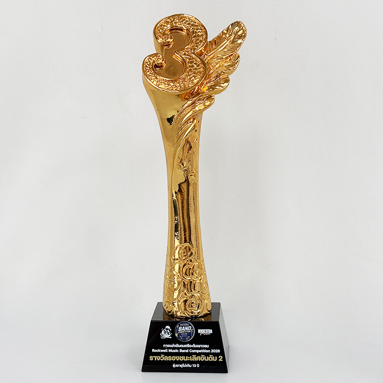 Gold Silver Bronze Resin No.1 2 3 Crystal Plaque Crystal Trophy Award MH-LJ0941