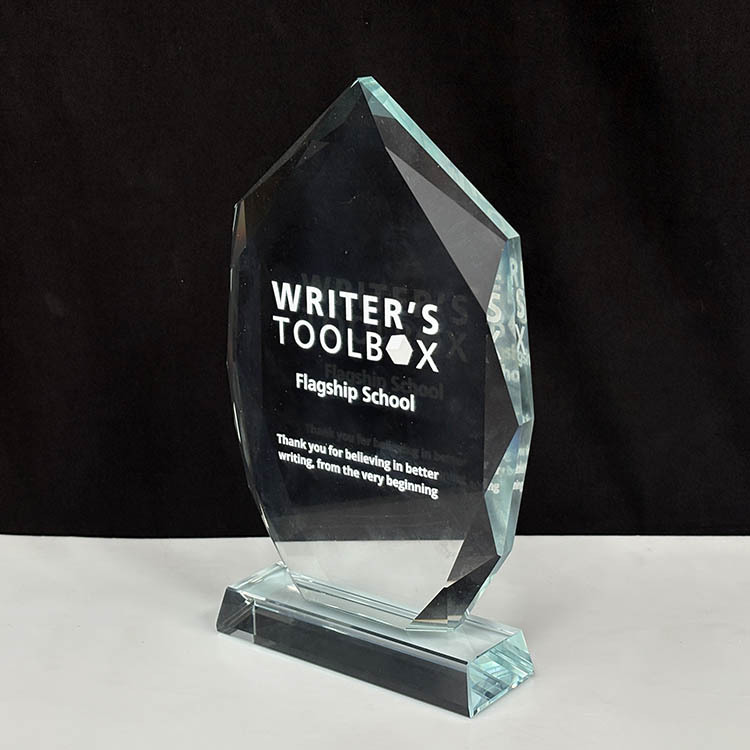 Personalized Diamond Cut Blank Crystal Trophy MH-FJ0017