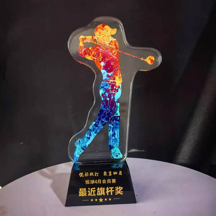 Personalized Golfer Player Optical Crystal Golf Award Trophy MH-LJ0950