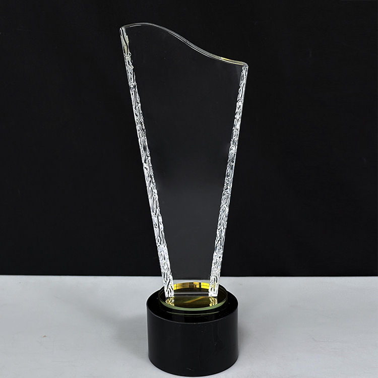 Blank Clear Plaque Crystal Trophy Award with Black Base MH-LJ0930