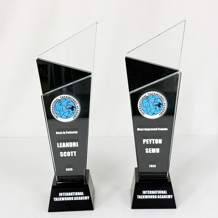 Personalized Black and Clear Crystal Plaque Trophy MH-LJ0923