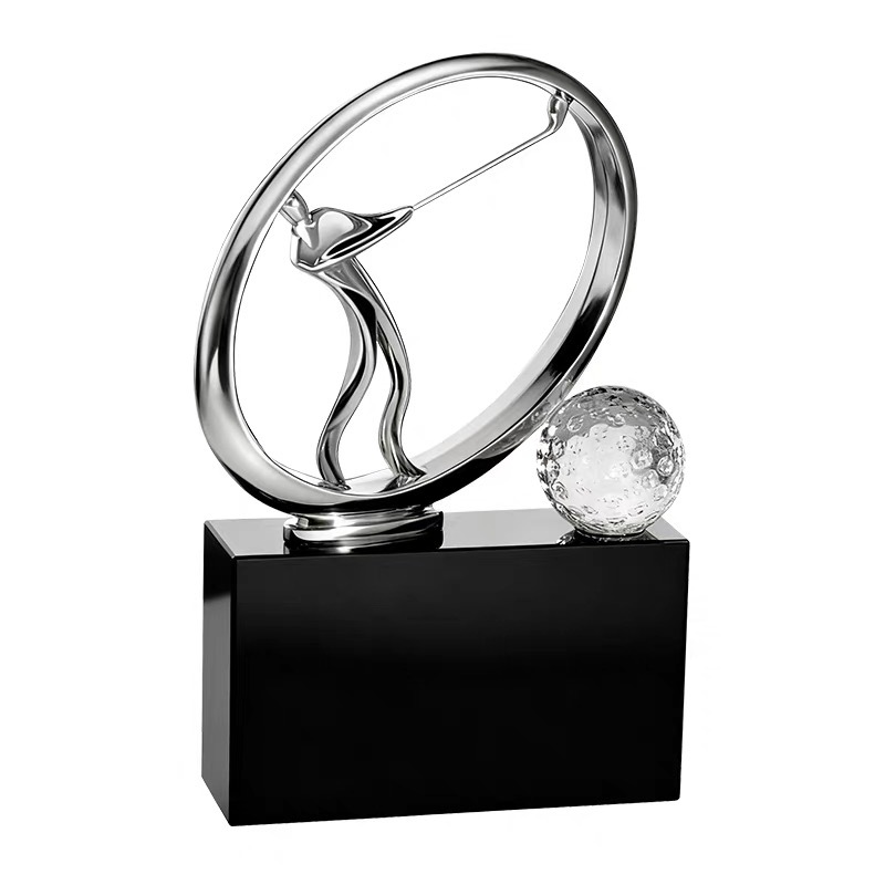 Metal Gold Silver Bronze Golfer Optical with Black base Golf Award Trophy MH-LJ0949