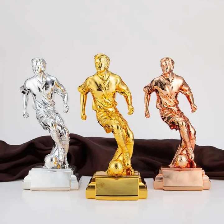 Golden Silver Bronze Resin Trophy Cup for Soccer and Football Game Champion Gift Trophy Cups  MH-LJ0943