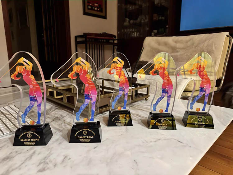 Personalized Golfer Player Optical Crystal Golf Award Trophy MH-LJ0950