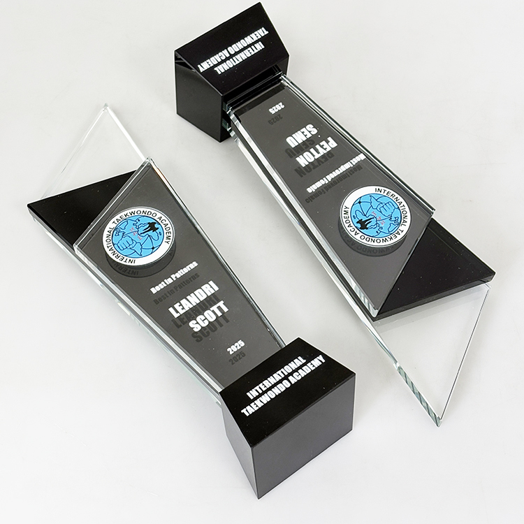 Personalized Black and Clear Crystal Plaque Trophy MH-LJ0923
