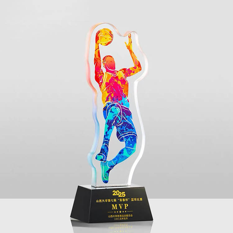 Personalized Basketball Player Optical Crystal Basketball Award Trophy MH-LJ0951