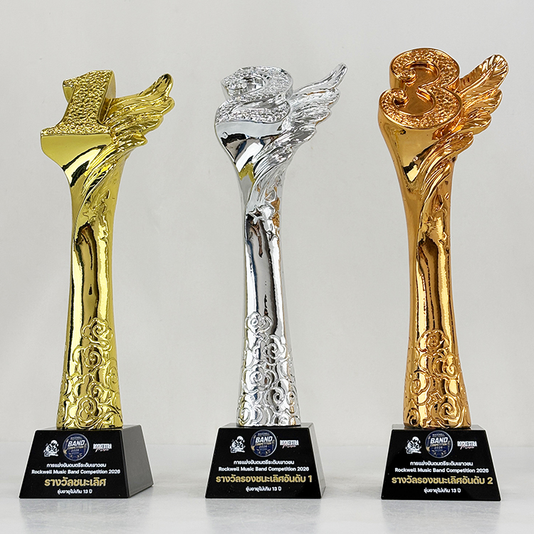 Gold Silver Bronze Resin No.1 2 3 Crystal Plaque Crystal Trophy Award MH-LJ0941