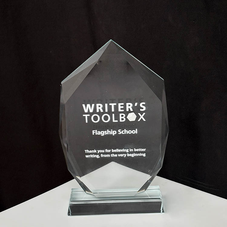 Personalized Diamond Cut Blank Crystal Trophy MH-FJ0017
