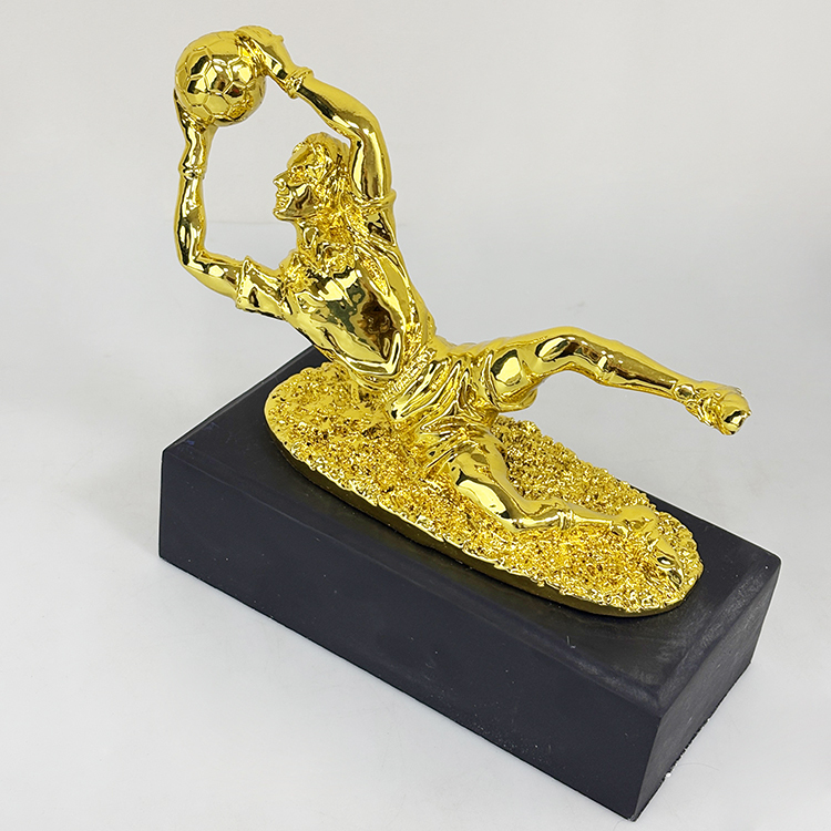 Resin Crafts Gold Gloves Football Goalkeeper Trophy Resin Customization Trophy MH-LJ0944