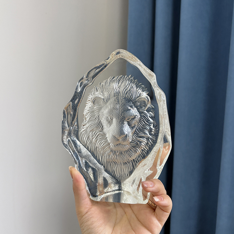 Crystal lion Head Crystal Iceberg Trophy and Award MH-LJ0935