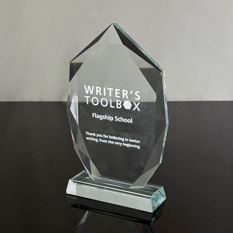 Personalized Diamond Cut Blank Crystal Trophy MH-FJ0017