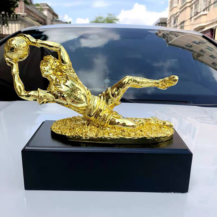 Resin Crafts Gold Gloves Football Goalkeeper Trophy Resin Customization Trophy MH-LJ0944